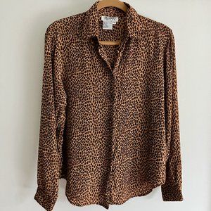 Vintage silk shirt animal print Size medium